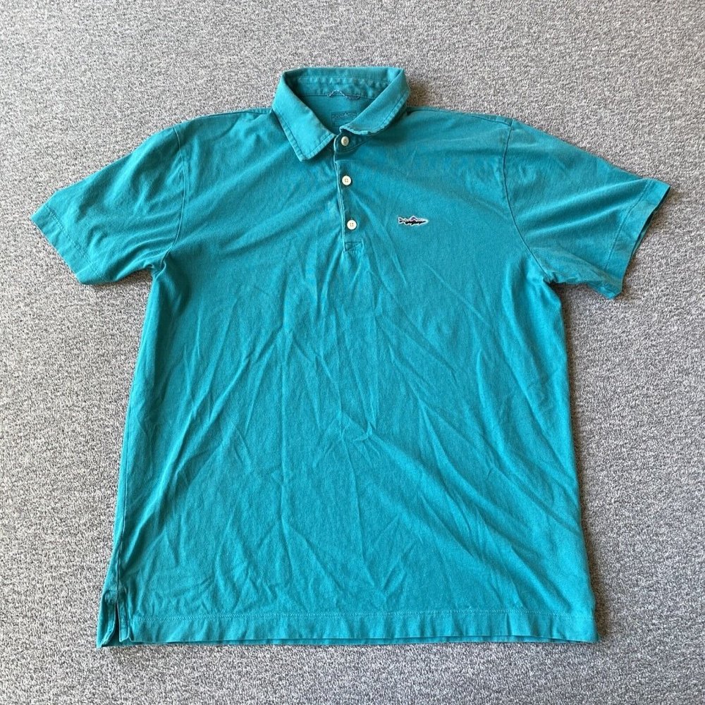 Patagonia Men’s Size Medium Blue Short Sleeve Collared Logo Polo Shirt